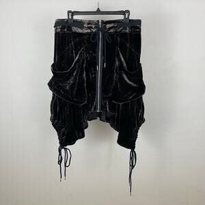 Free People Velvet Paxton Skirt - Black - Size 12